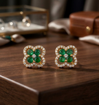 Four-Petal Floral Stud Earrings