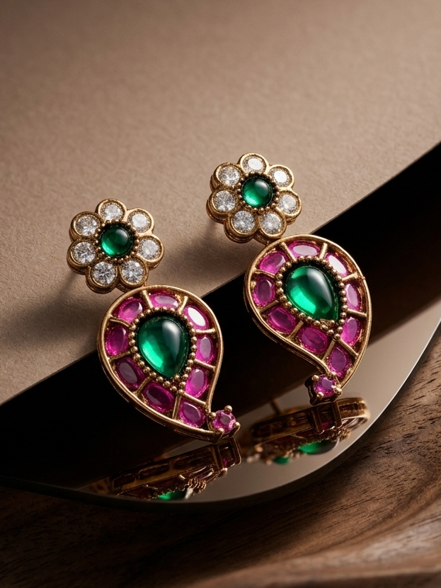 Paisley Bloom Drop Studs