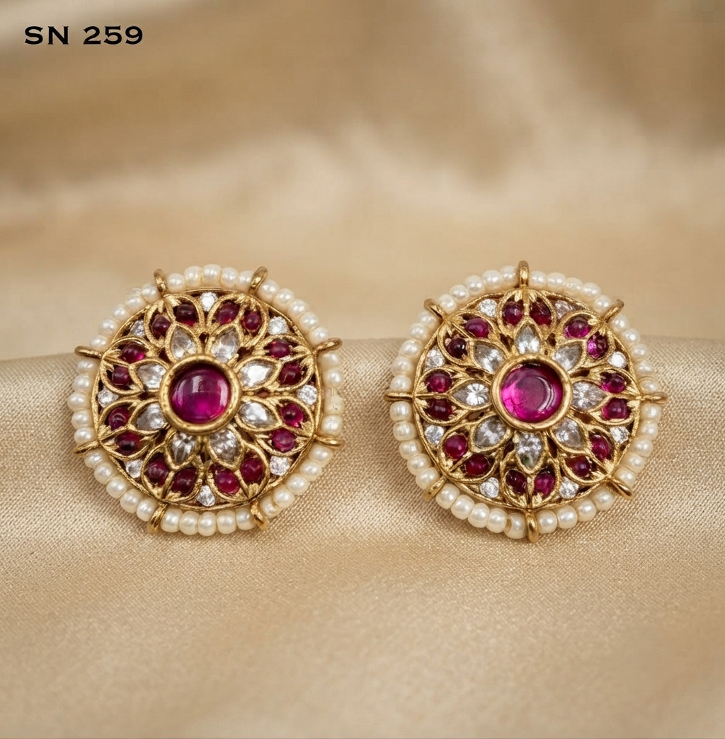 Round Floral Stud studs