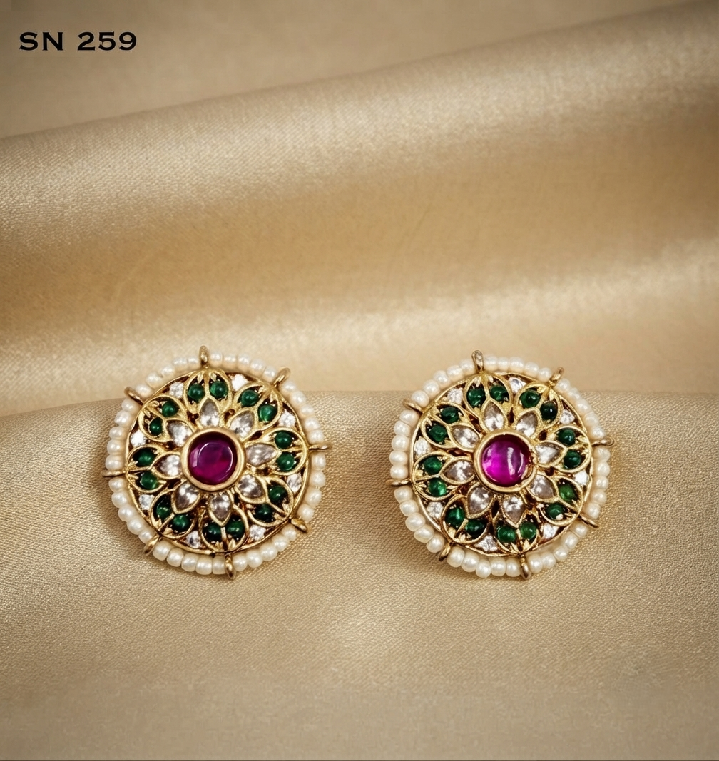 Round Floral Stud studs