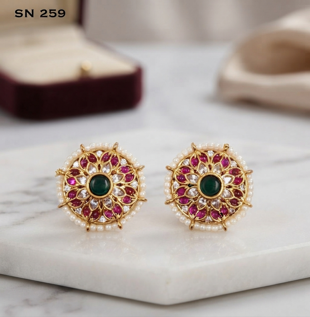 Round Floral Stud studs