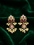Ruby Emerald Chandbali Studs