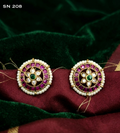 Pearl Border Kundan Stud