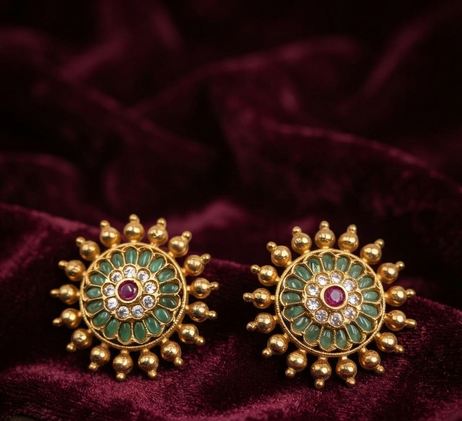 Antique Sunflower Studs