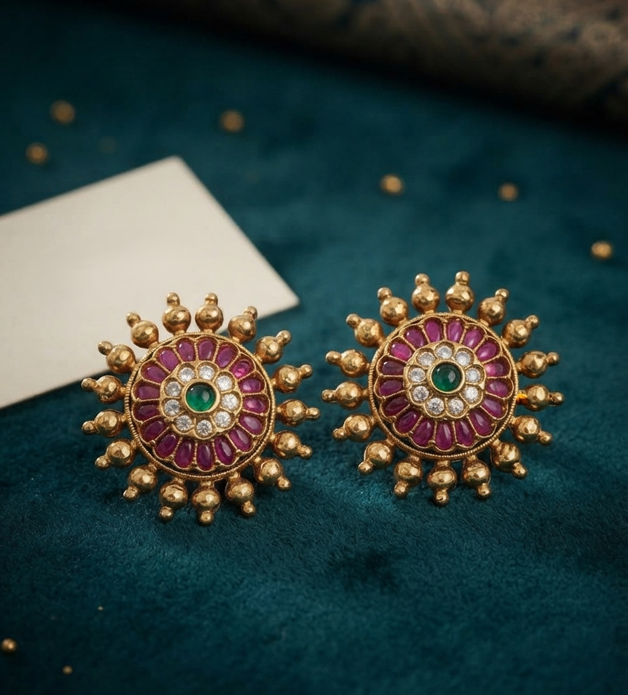 Antique Sunflower Studs