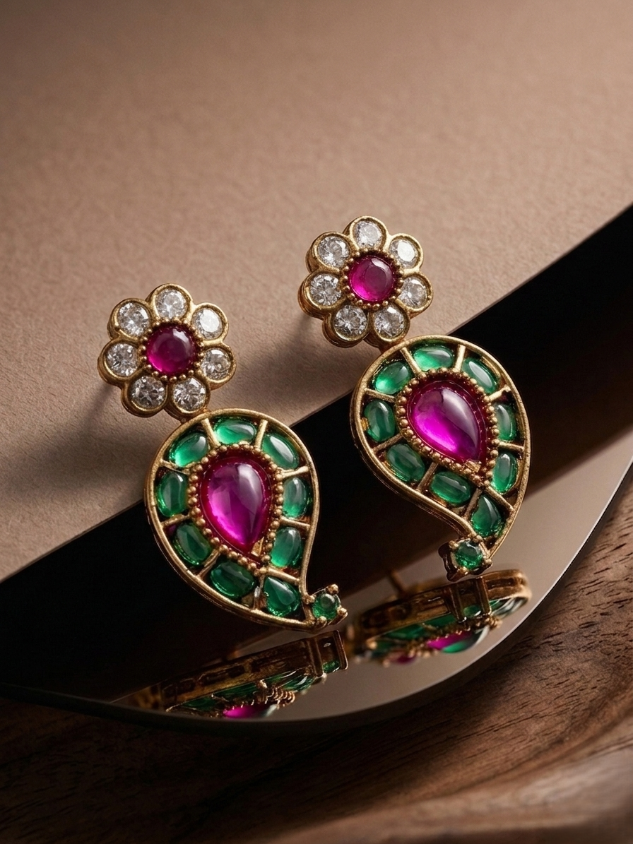 Paisley Bloom Drop Studs