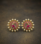Peacock stud earrings