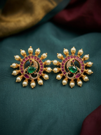 Peacock stud earrings