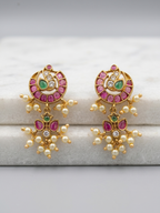 Ruby & Emerald Chandbali studs