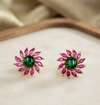 Dual Tone Floral Studs